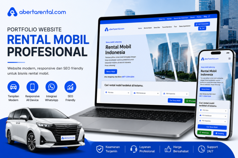 Portofolio Website rental mobil Abertarental