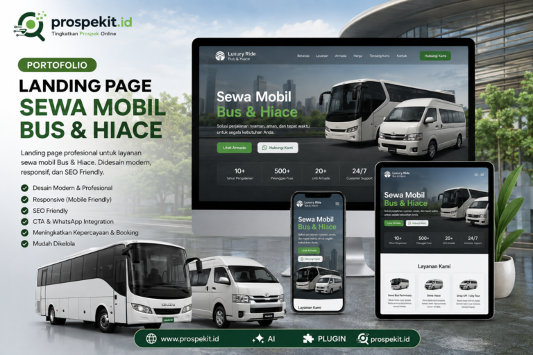 Landing Page Sewa Mobil Hiace dan Bus
