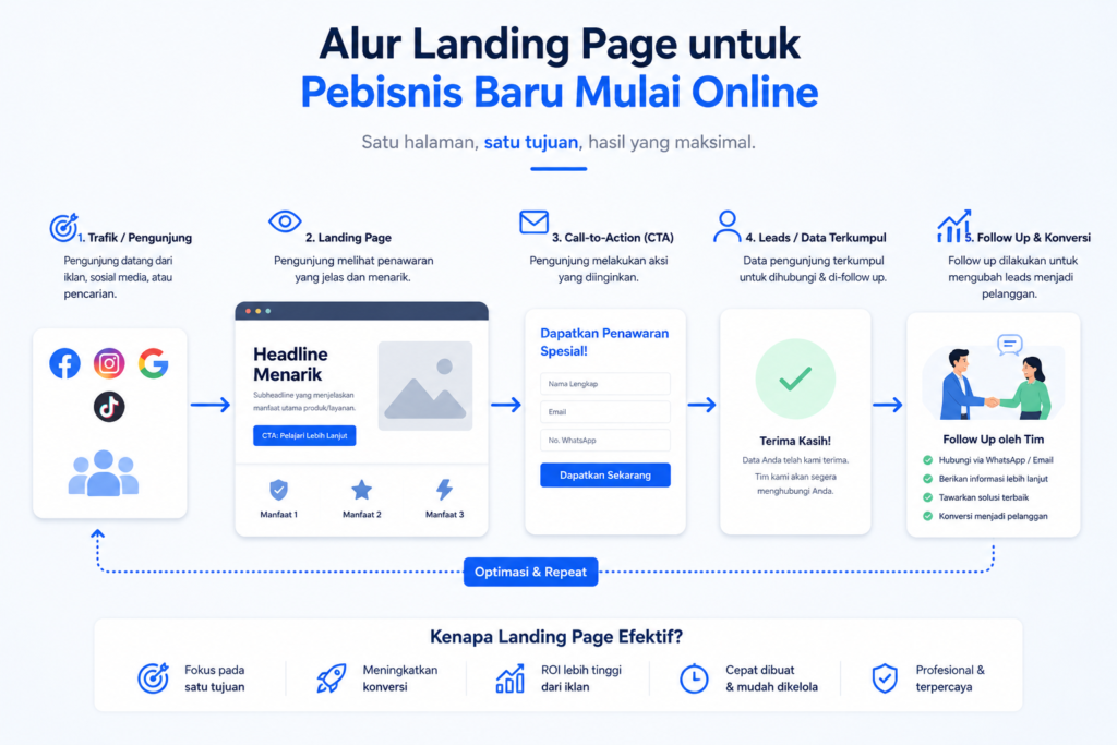 Landing Page: Manfaat & Tujuan untuk Bisnis Online 3 alur landingpage