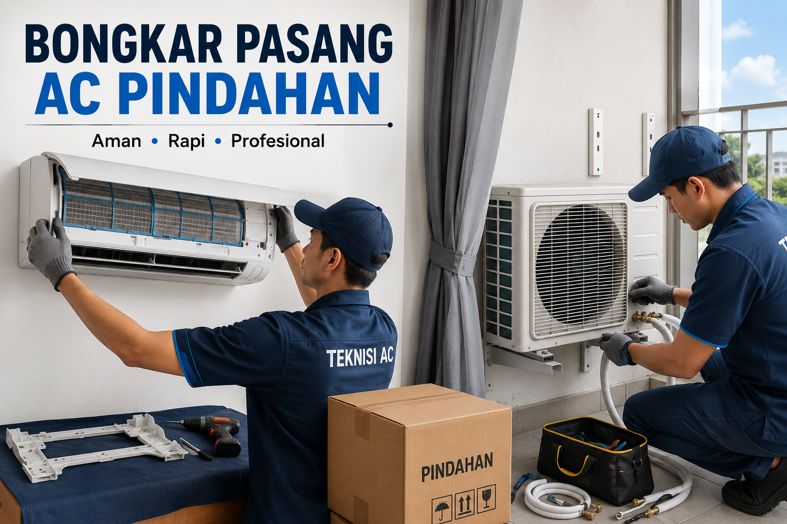 Contoh Landing Page Service AC, Kulkas & Mesin Cuci — Teknisi Datang Hari Ini 6 Bongkar pasang AC pindahan