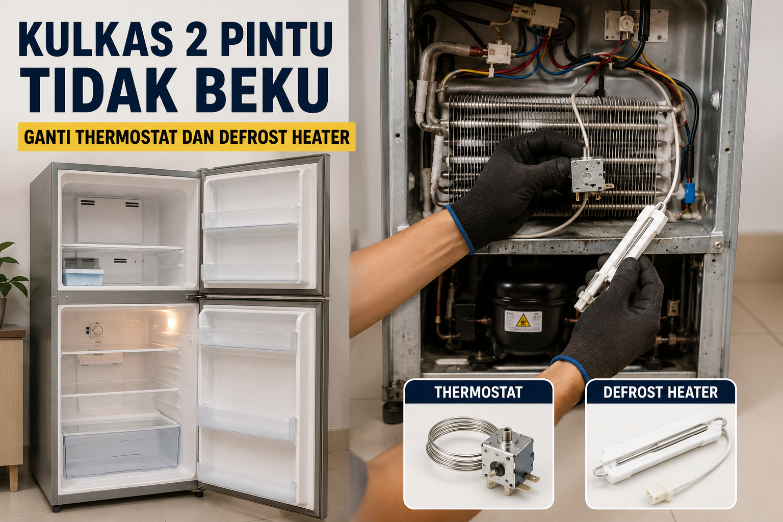 Contoh Landing Page Service AC, Kulkas & Mesin Cuci — Teknisi Datang Hari Ini 4 Kulkas 2 pintu tidak beku