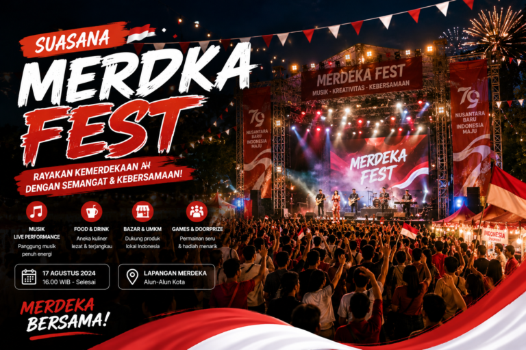 Suasana Merdeka Fest acara musik festival